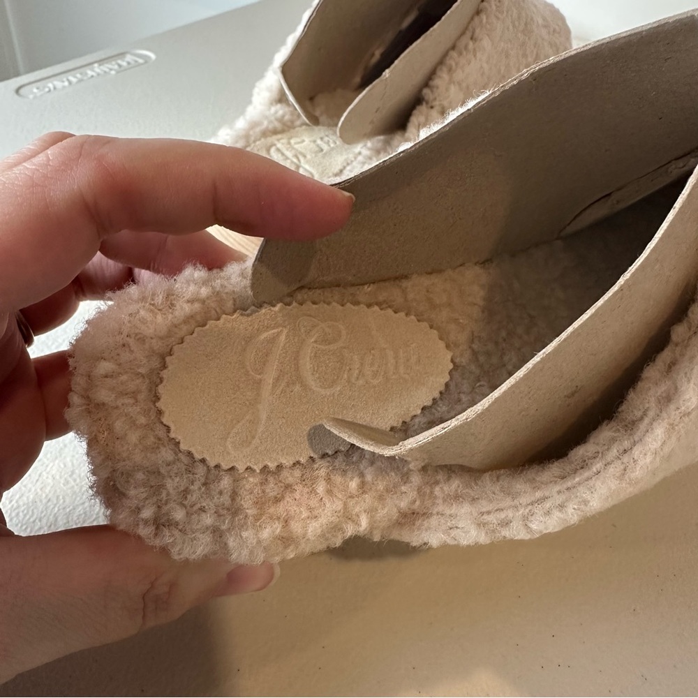 NEW J.Crew Dusty Ivory Curly Faux Shearling Sherpa Block Heel Platform Clogs 8 - Picture 5 of 7